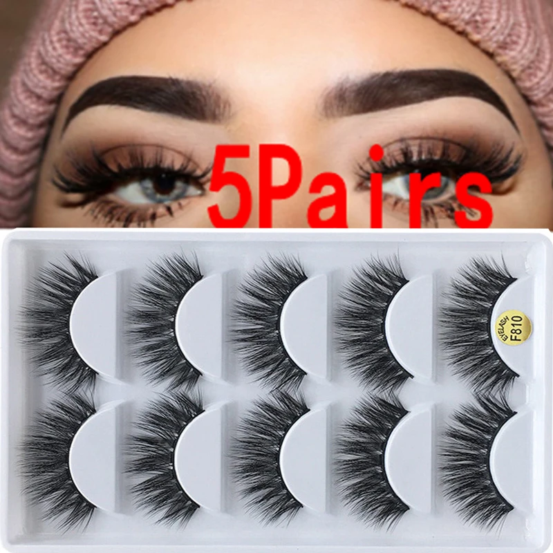 5 пар 3D накладные ресницы из норки густые длинные маленькие пучки пушистых густых
