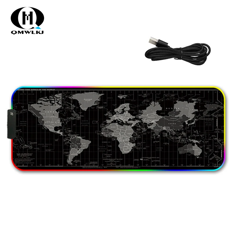 RGB игровой коврик для мыши большой геймер светодиодный компьютерный большая мышь