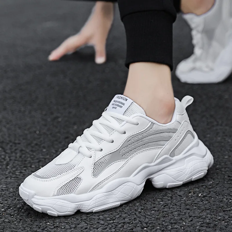 

Кроссовки мужские сетчатые на толстой подошве, дышащие Нескользящие, повседневная обувь на грубой подошве, весна-лето