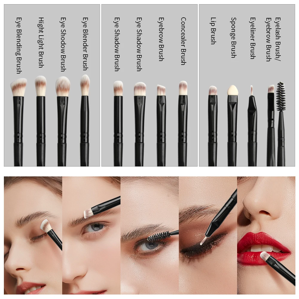 MAANGE 3/12 шт набор кистей для макияжа косметический пудры тени век подводка глаз