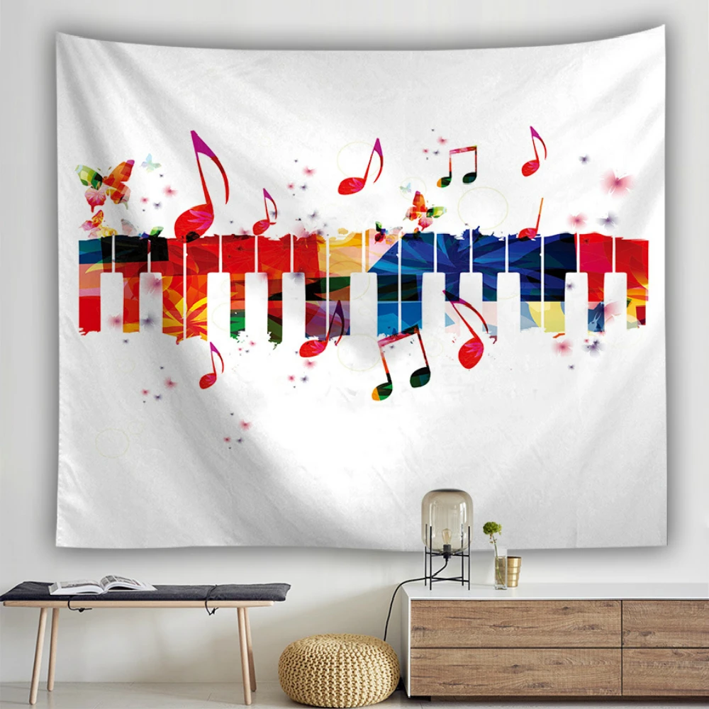 Музыка Мода Настенный Гобелен из ткани музыкальная Партитура мир печати стене