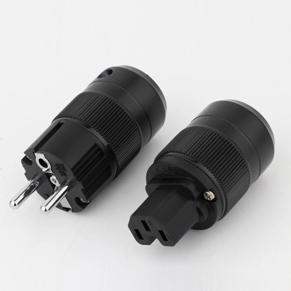 Высокое качество пара P 077E с родиевым покрытием Евро schuko eu разъем питания C 077 IEC