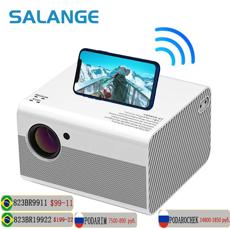 телевизор проектор для дома Salange Full HD 1080P мини родной 1920x1080 4000 люмен USB Android видео