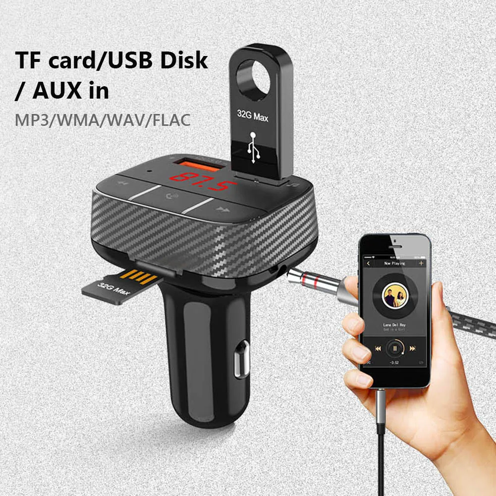 Bluetooth 5 0 FM передатчик Встроенный микрофон автомобильный комплект свободные руки