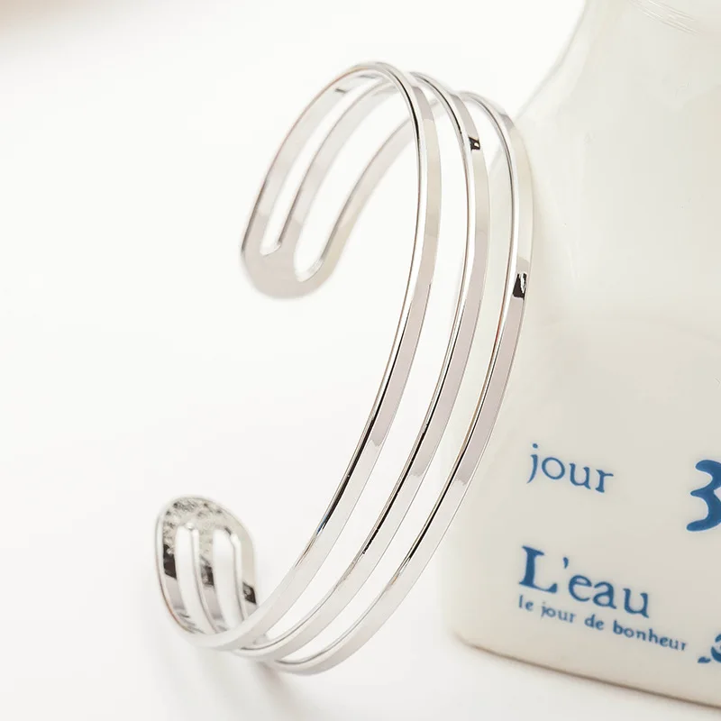 Модные Универсальные трехслойные браслеты простой классический открытый