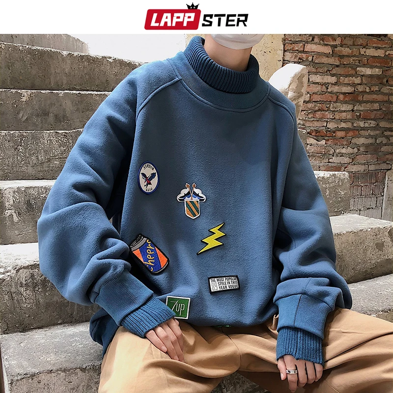 Мужская толстовка с высоким воротником LAPPSTER Японская уличная одежда в стиле