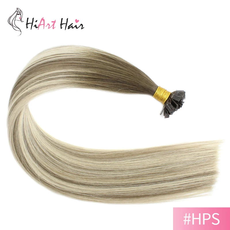 HPS HiArt 1 г/локон, волосы для наращивания на плоских кончиках, человеческие волосы remy, волосы для салона, накладные волосы, прямые, двойные, тянущиеся, 1" 20" 22" - Цвет: HPS