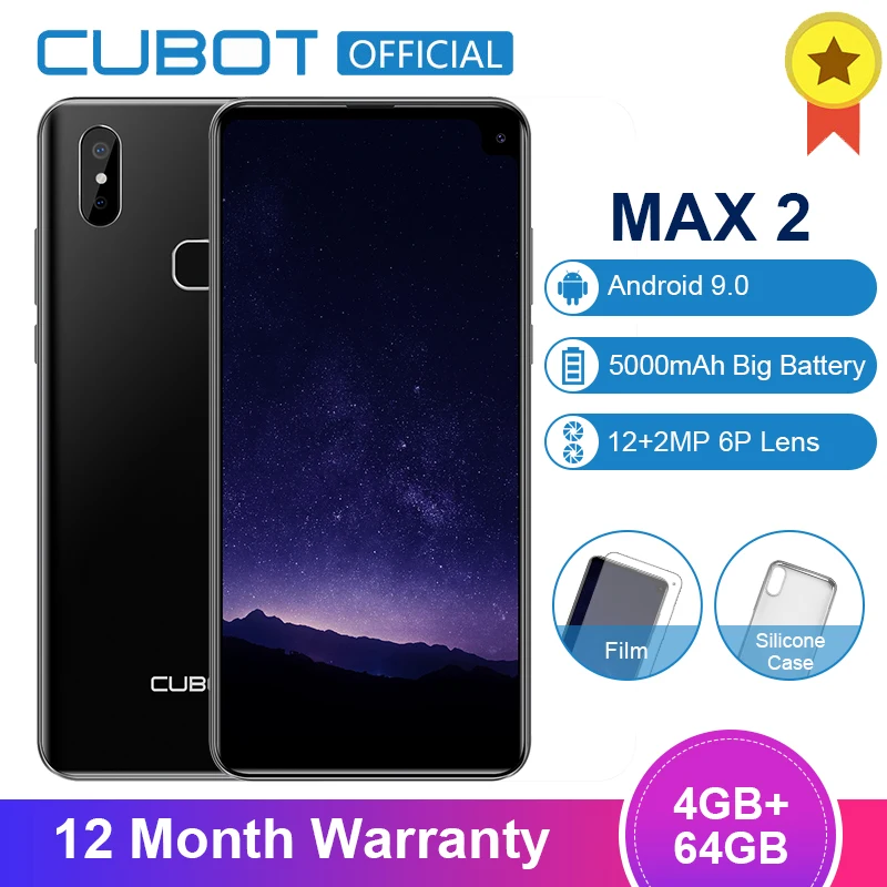 Cubot Max 2 смартфон с восьмиядерным 19:9 5000 мач 4 гб 64 MT6762 6 8 дюйма 4G LTE|Смартфоны| |