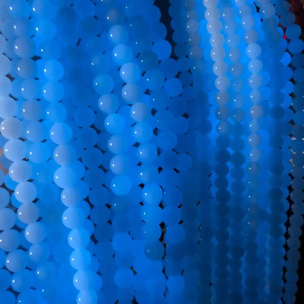 Круглые бусины из натуральных камней светящиеся в темноте женские Украшения для