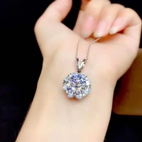 super big 5ct moissanite popular styles necklaces ladiesparty play 925 pure silver
