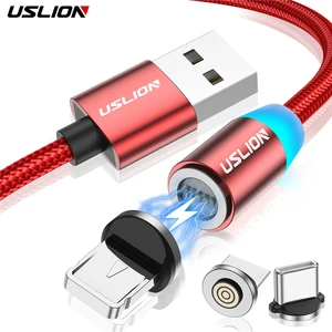 Магнитный кабель Uslion USB-LightningType-CMicro-USB, нейлоновый, 1м2м, в ассортименте.