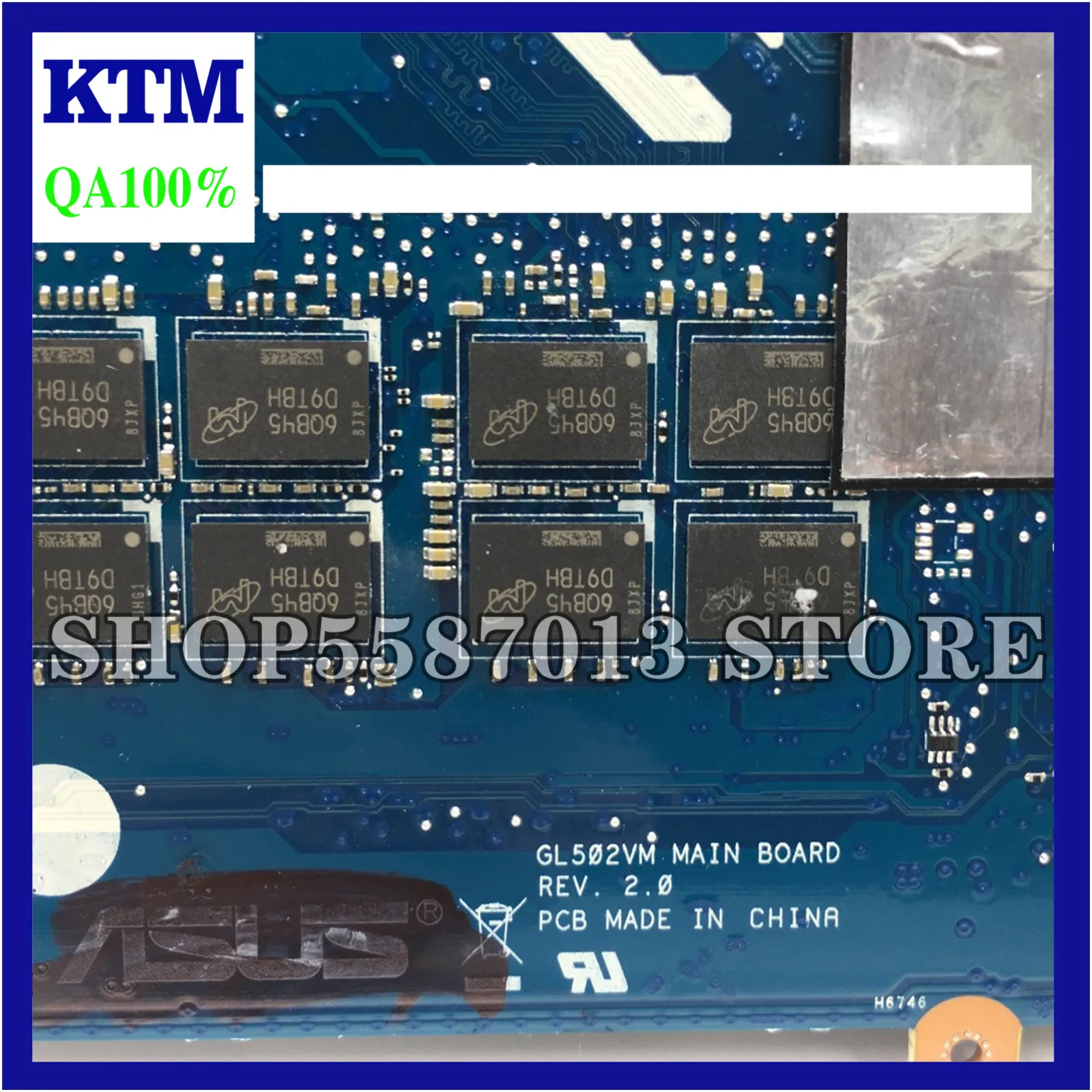 

KEFU GL502VM For ASUS GL502 GL502VM GL502VML Laptop Motherboard GL502VM is 8GB RAM i7-6700HQ CPU