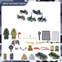 diy military series bag guns building blocks dinner chicken military ghillie suit ww2 military accessories parts bricks kid toys