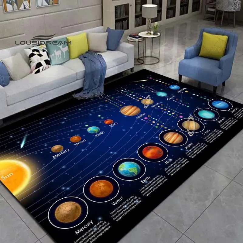 

planet Rugs and carpets home living room Bedroom Large area 3D printing soft Carpet Home Decoration Children's bedroom floor Mat