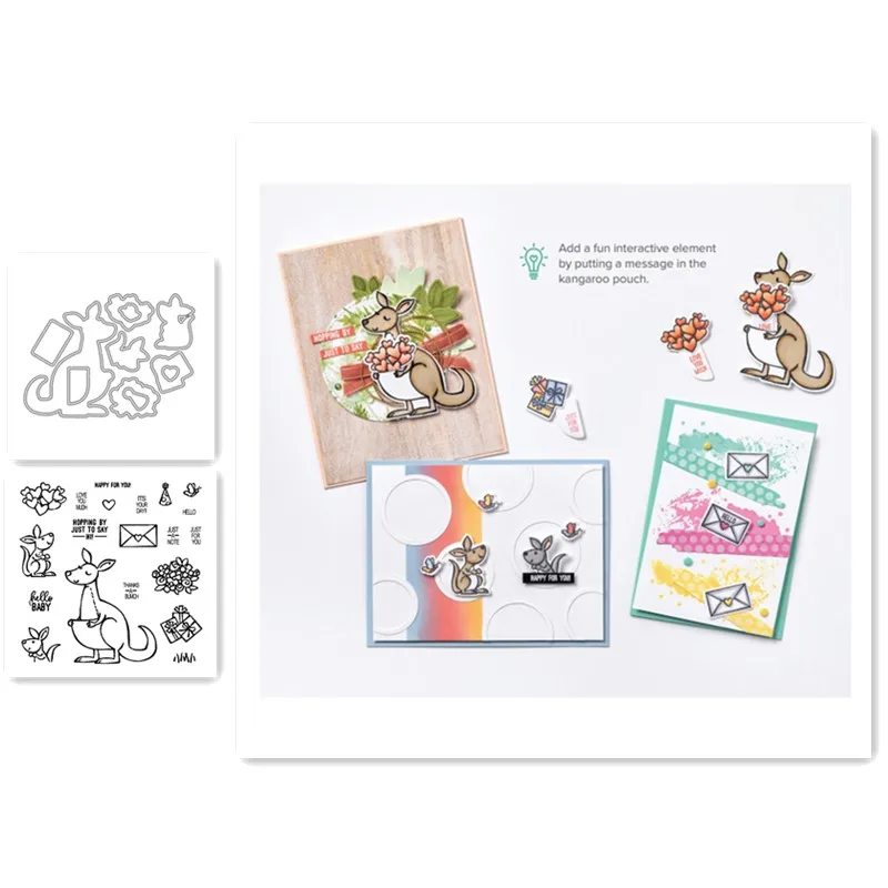 

Kangaroo Metal Cutting Dies And Stamps Stencils For DIY Scrapbooking Die Cuts Paper Craft Dies For Card Making 2021 New Dies