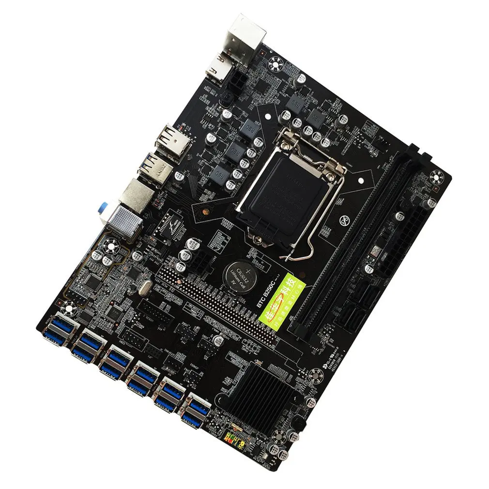 

Материнская плата B250C для майнинга BTC, 12 X PCIE к USB3.0 LGA1151, слот для графической карты, поддержка DDR4, DIMM RAM, материнская плата компьютера