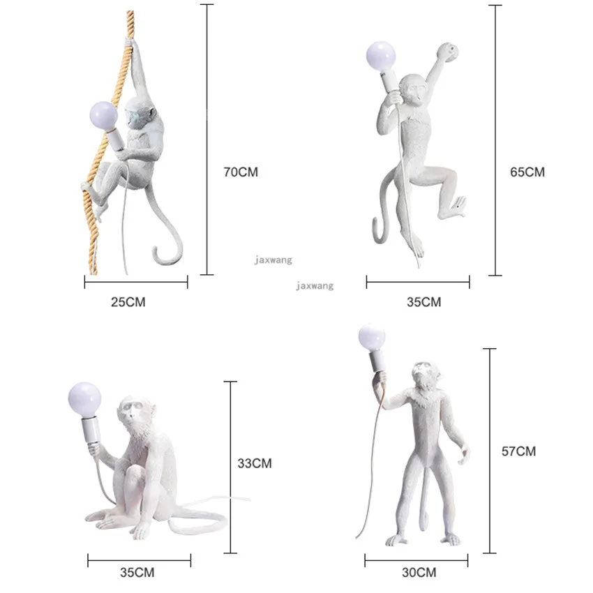 Лампа в форме обезьяны светодиодный светильник светильники настенный из смолы