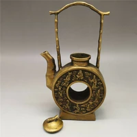 retro china copper eight immortals buddha teapot kettle ornaments 20cm height