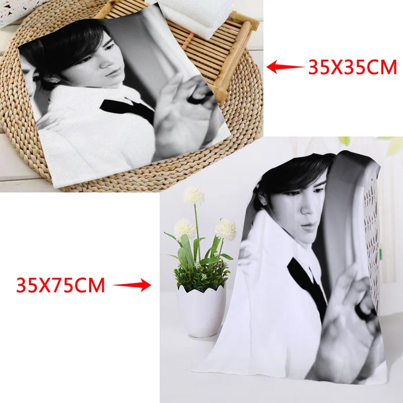 35x35 см, 35x75 см полотенца на заказ KPOP Jang Keun Suk печатные квадратные полотенца микрофибра Абсорбирующая сушка банные полотенца мочалка - Цвет: 13