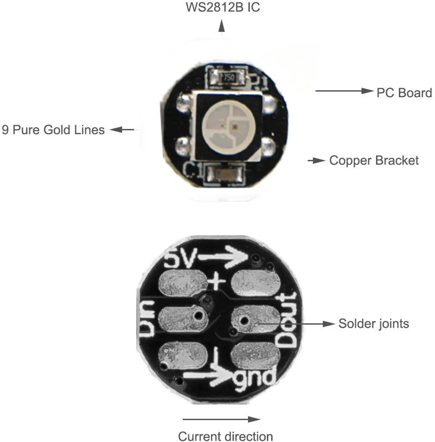 4pin WS2811 WS2812B ws2812 IC светодиодный смарт-чип RGB индивидуально адресуемый 5050