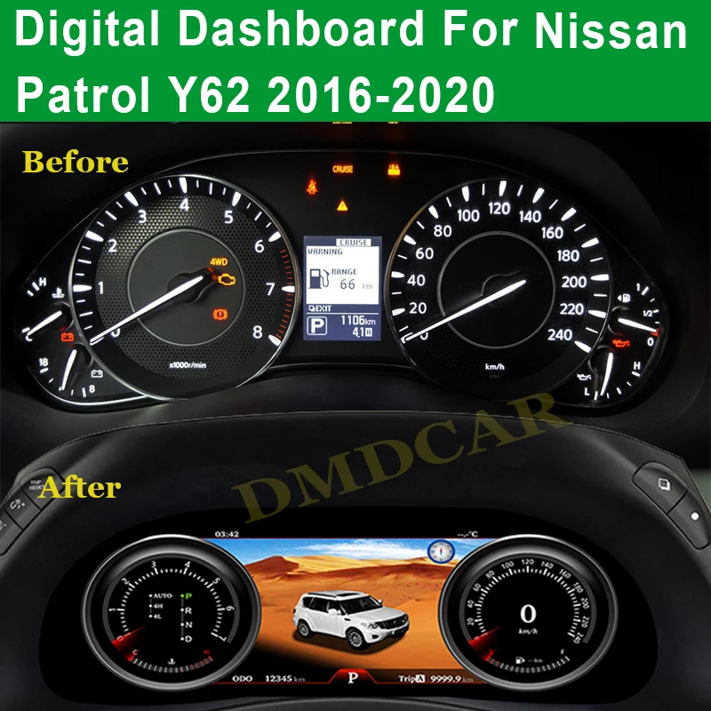

LCD Speedometer LINUX Instrument Cluster Upgrading Car Accessories For Toyota Nissan Patrol Y62 INFINITI QX80 2015-2020