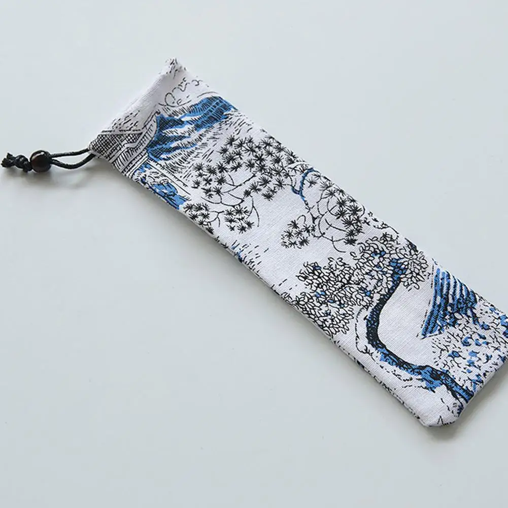 Женская портативная Холщовая Сумка на шнурке для хранения модель в японском