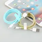 Провод для телефона, шнур с защитой 1,4 м, цветной противоударный шнур для зарядного кабеля, чехол для наушников, защитная линия для передачи данных