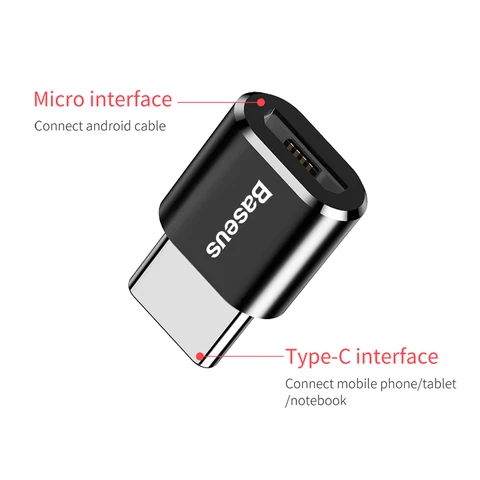 Адаптер Baseus USB-Type C OTG USB-C «папа» на Micro USB Type-c «мама» для Macbook Samsung S20 USBC OTG Разъем