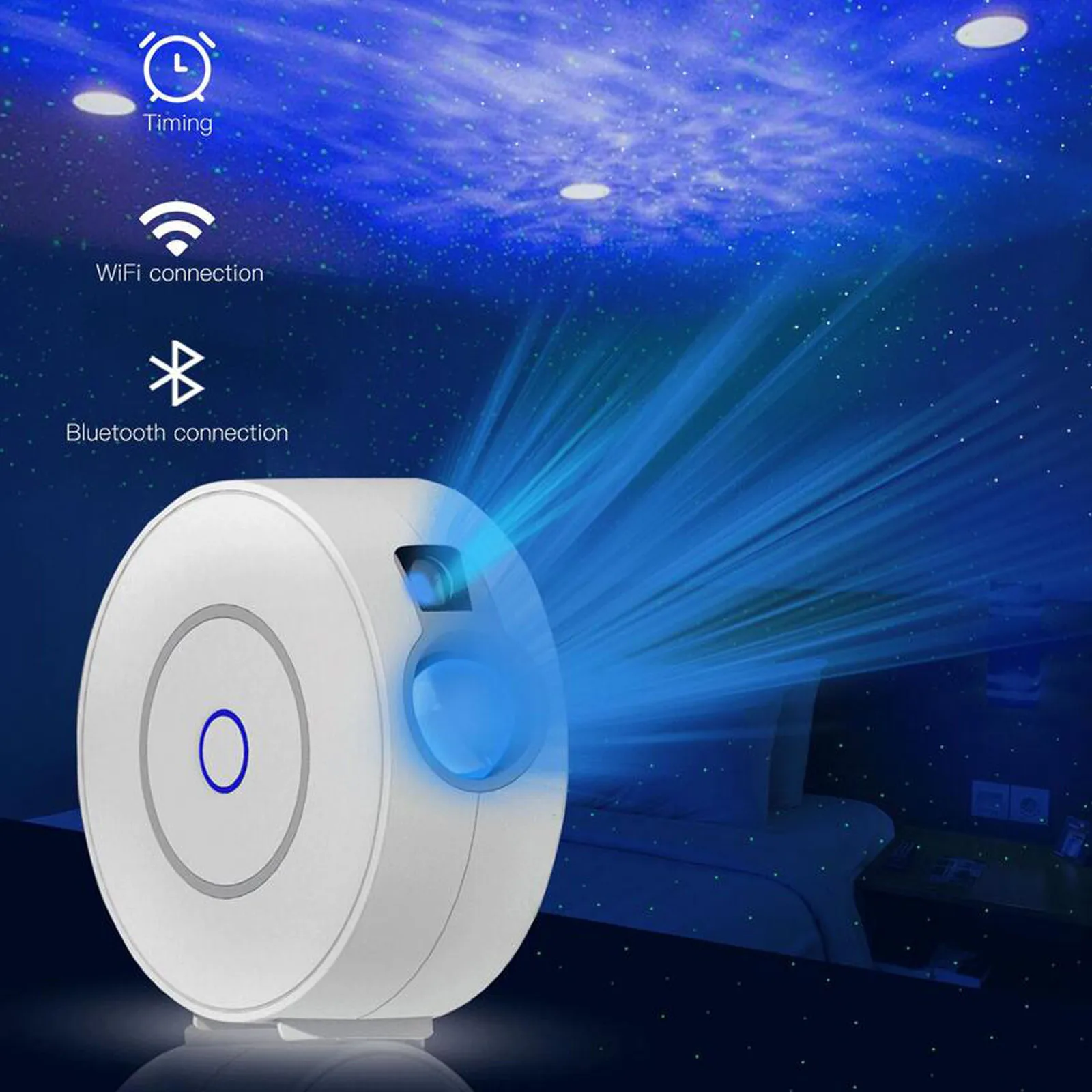 

Galaxy Starry Sky Projector Rotating Water Waving Night Light Led Colorful Nebula Cloud Lamp Atmospher Bedroom Beside Lamp#g3