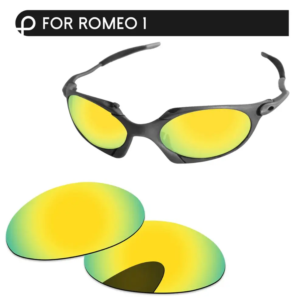 Поляризованные зеркальные Сменные линзы Papaviva 24K золотого цвета для очков Romeo 1