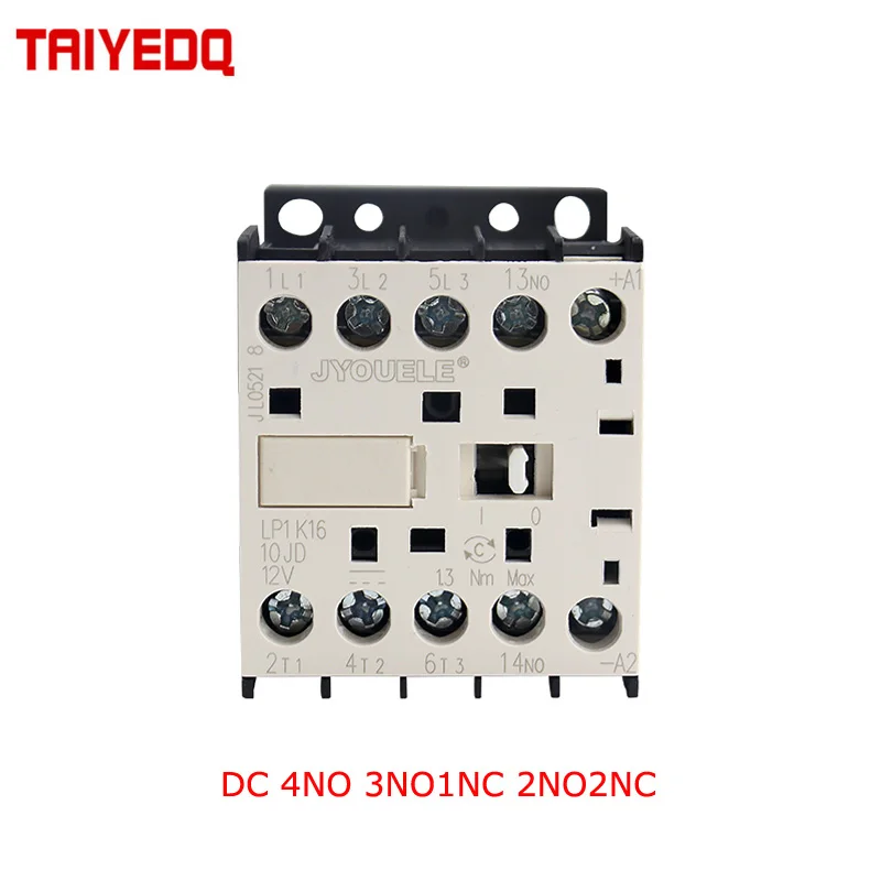 

LP1K16 1601(3NO1NC) 1608(2NO2NC) 1610(4NO) Small Contactor 12V 24V 36V 48V 110V 220V 45mm*58mm*57mm Control Motor
