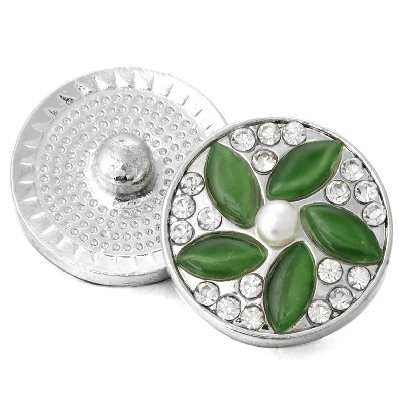 6 шт./лот несколько стилей Стразы Цветы кнопки ювелирные изделия подходят для 18 мм