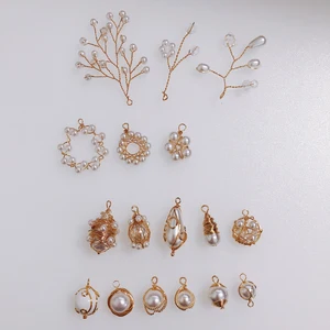 Серьги-подвески из проволоки и жемчуга, металлические компоненты для изготовления ювелирных изделий сделай сам, комплектующие для ожерелий и сережек, 2 шт.