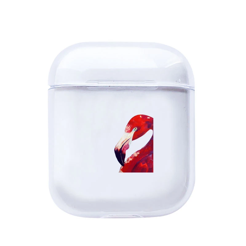 I200463 Прозрачный чехол для Apple Airpods 1/2 с милым мультяшным фламинго, прозрачный мягкий Роскошный чехол для наушников Airpods, чехол s - Цвет: I200463