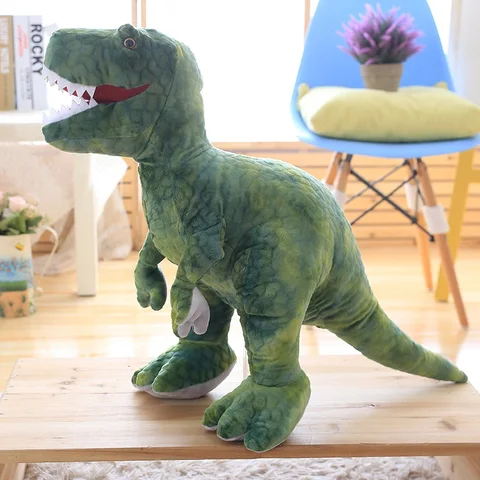 50 ~ 110 см рот открытый тираннозавр T-Rex Triceratops Мягкая кукла динозавр Реалистичная печать зеленый коричневый серый стоячий динозавр подарок