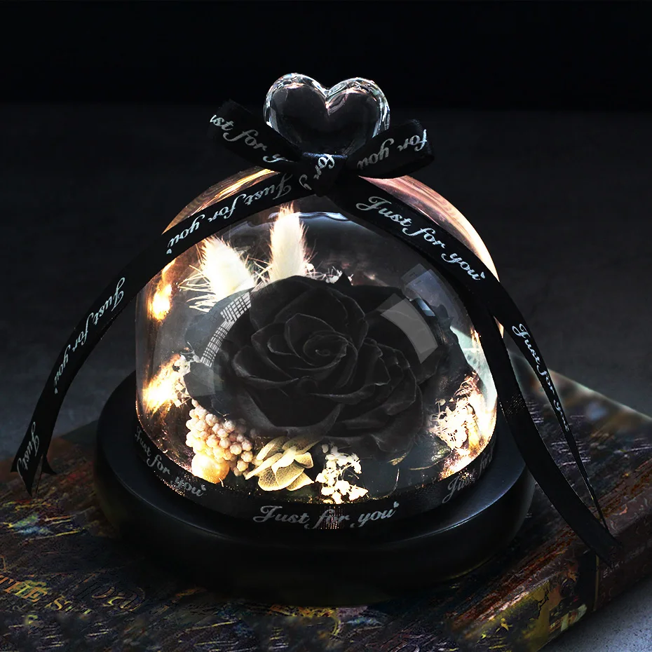 Декоративные консервированные розы в стеклянном куполе вечный неувядающий