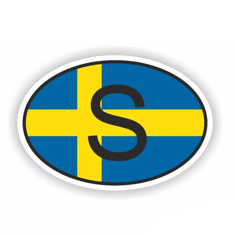 

Creative Car Sticker Sweden S Funny Country Code Decal Helmet Car Styling PVC Waterproof and Scratch-proof Vinyl Material Decor