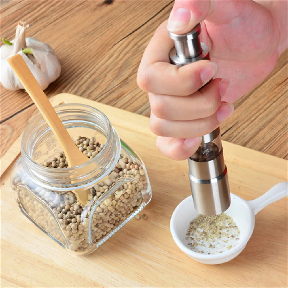 

Hot Stainless Steel Manual Salt And Pepper Mill Spice Grinder Pepper Shaker Grinder Herb Kitchen Cooking Tool