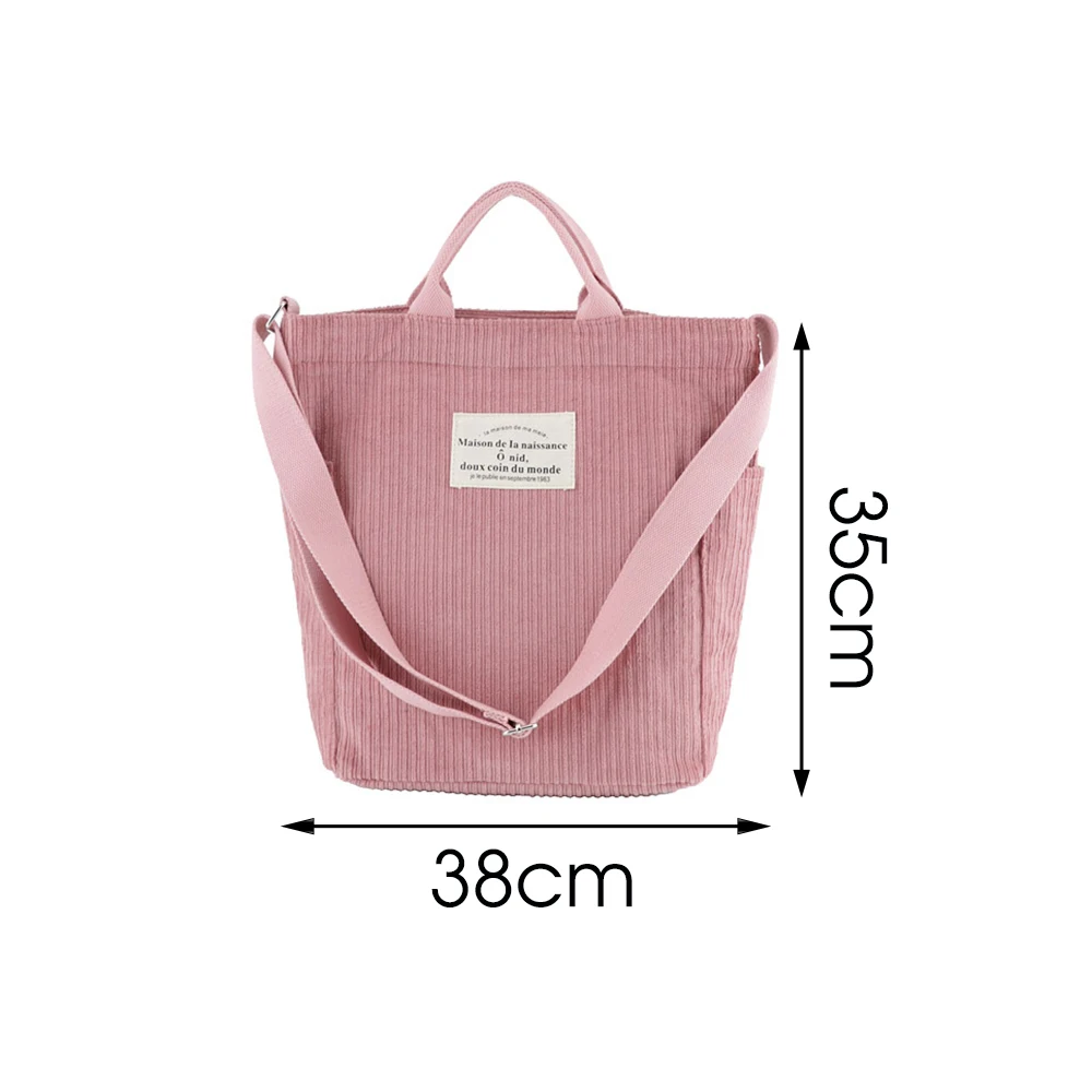 

2020 Fashion Women Corduroy Pure Color Shoulder Bag Satchel Tote Handbag Casual Messenger Female Bag Fresh Travel Crossbody Bags