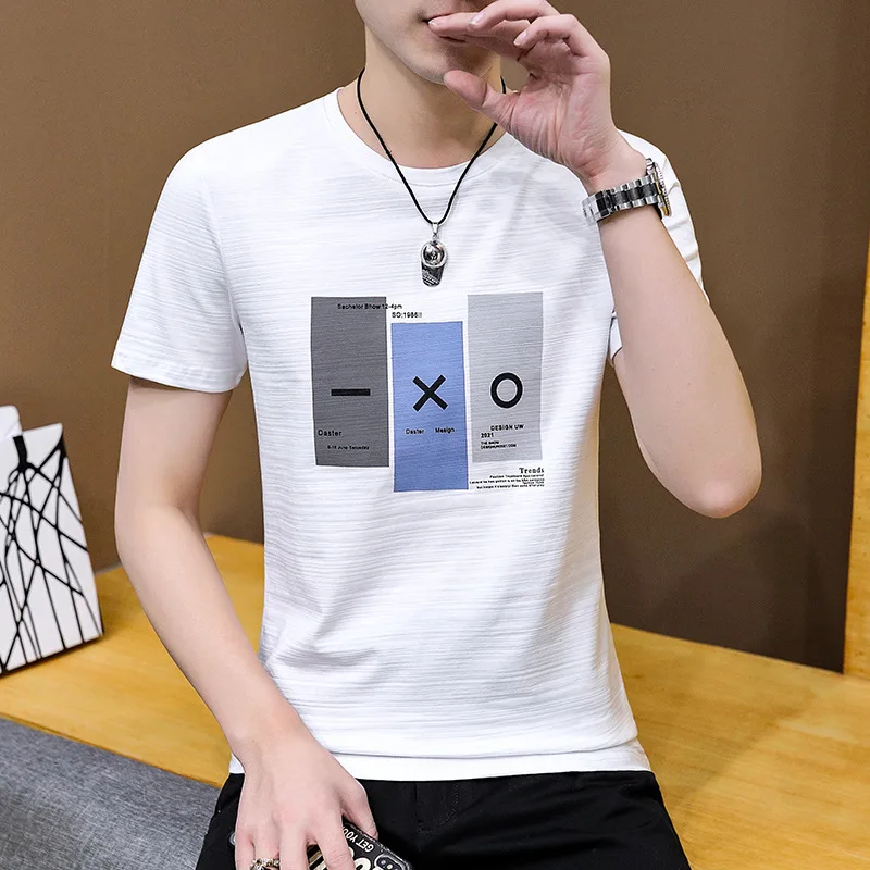 

2021 new casual sports men's loose T-shirt 025