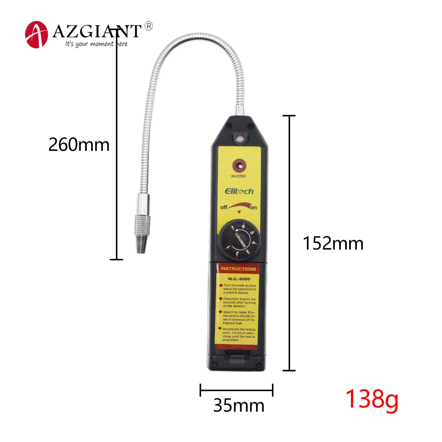 Детектор утечек Elitech фреон галогеновый хладагент тестер утечки газа HVAC