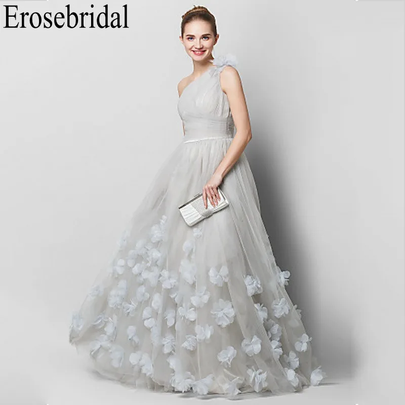 Женское вечернее платье на одно плечо с цветами | Свадьбы и торжества