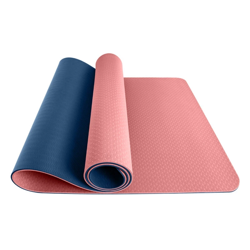 

6 мм TPE коврик для йоги нескользящая Защита окружающей среды Противоскользящий и утолщенный коврик для фитнеса для начинающих (розовый + син...