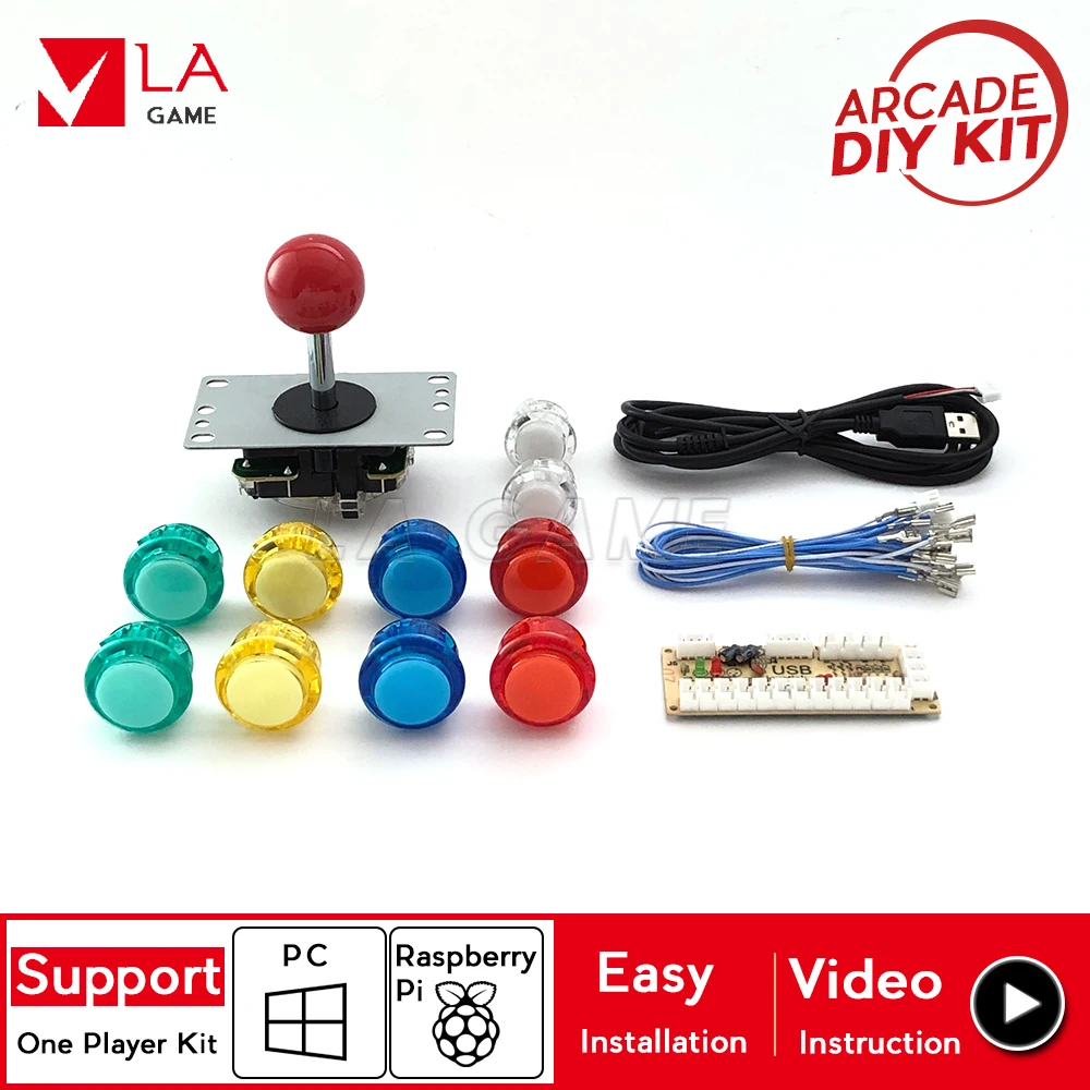 1 плеер diy kit с нулевой задержкой кодировщик к ПК Rasberry Pi копия sanwa Кнопки 30 мм 8