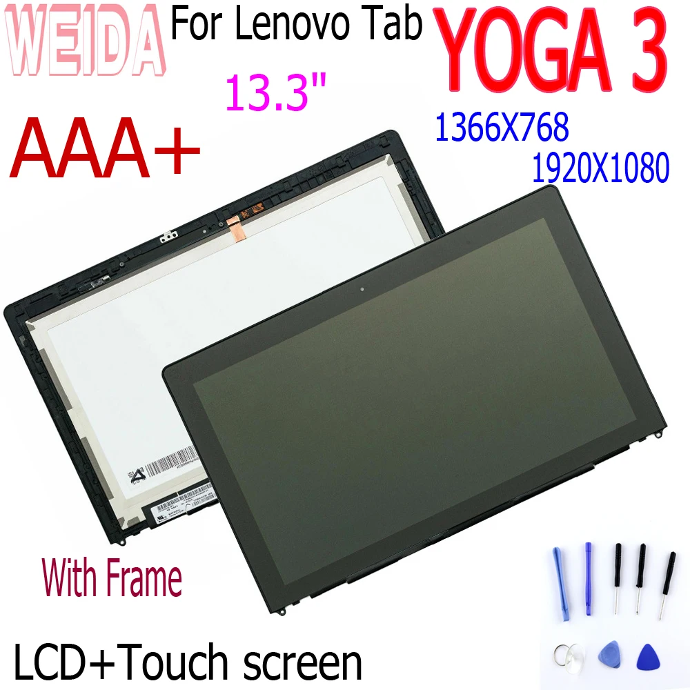 WEIDA для lenovo Yoga 13 серия Yoga13 ЖК-дисплей сенсорный экран в сборе с рамкой подходит для йоги 13 1920X1080 1366X768