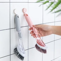 cleaning brush with detergent dispenser detachable sponge brush dish bowl pot washing brush kitchen cleaning tools