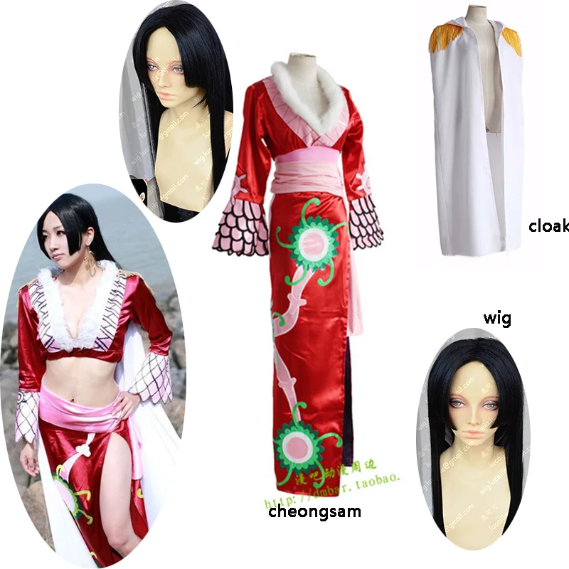 

5PCS One Piece Boa Hancock cosplay costume Boa Hancock One Piece cosplay costume Halloween costumes for women adult Top + skirt