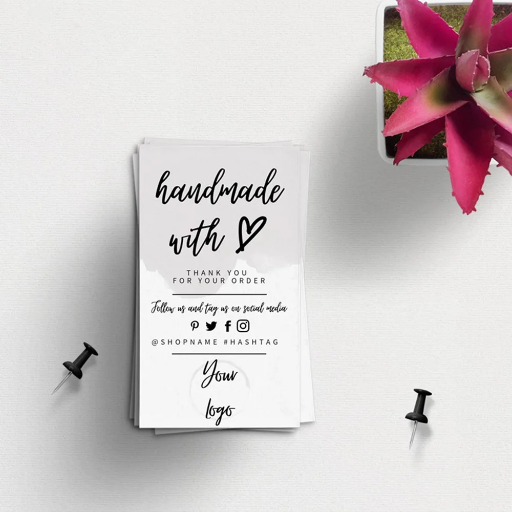 Custom Small Business Insert card Simple Shop Packaging Card Template with Your Logo | Дом и сад