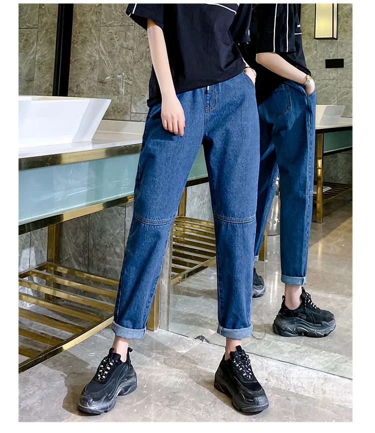 Женская одежда повседневные S-5XL джинсы Плюс Размер на шнуровке потертые с