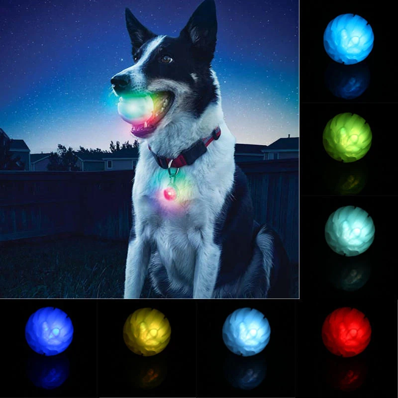 Изделия для обучения собак меняющие цвет Led TPR эластичный мяч игрушки устойчивые